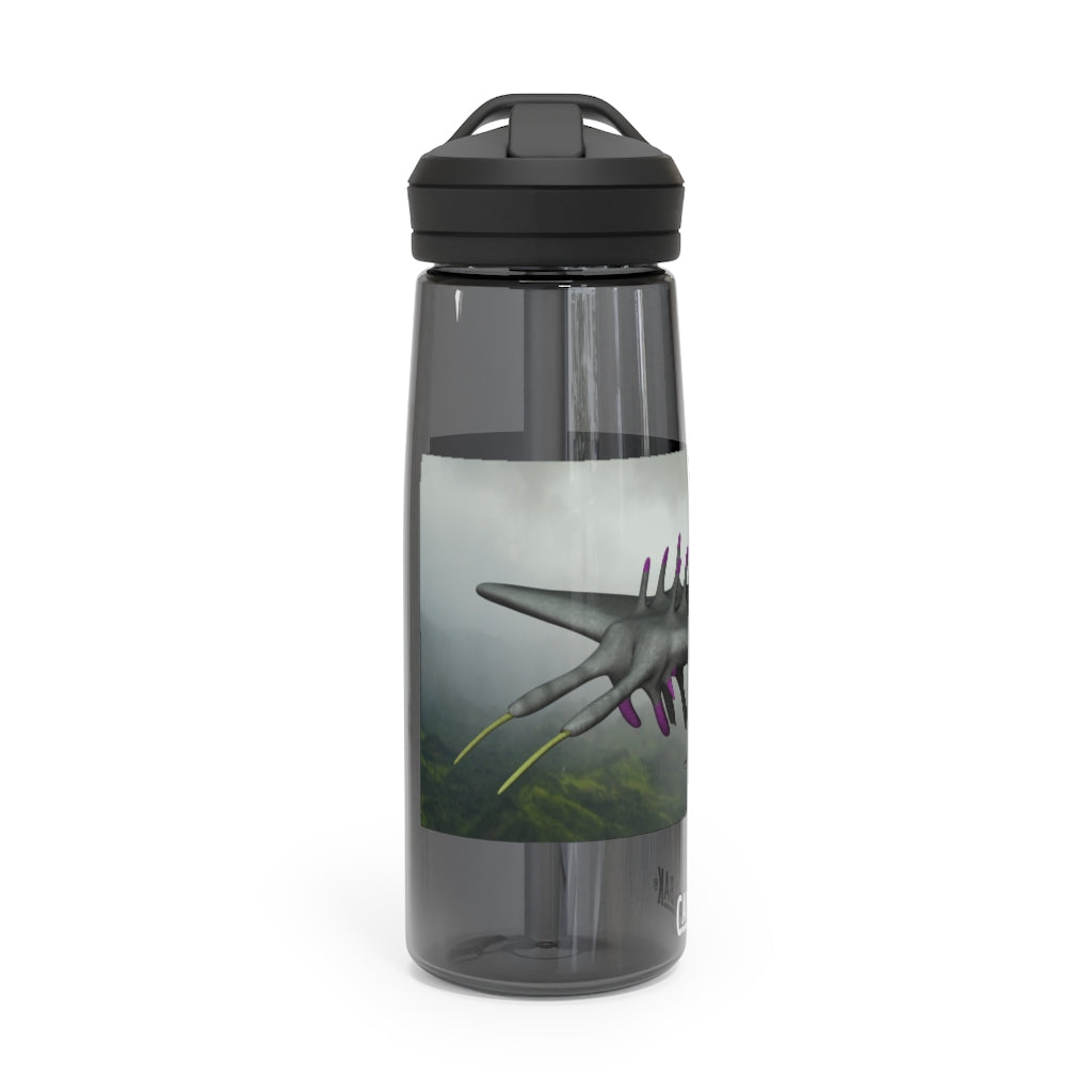 Alpha Creature CamelBak Eddy® Water Bottle in 20oz and 25oz sizes, showcasing its robust design and spill-proof valve.