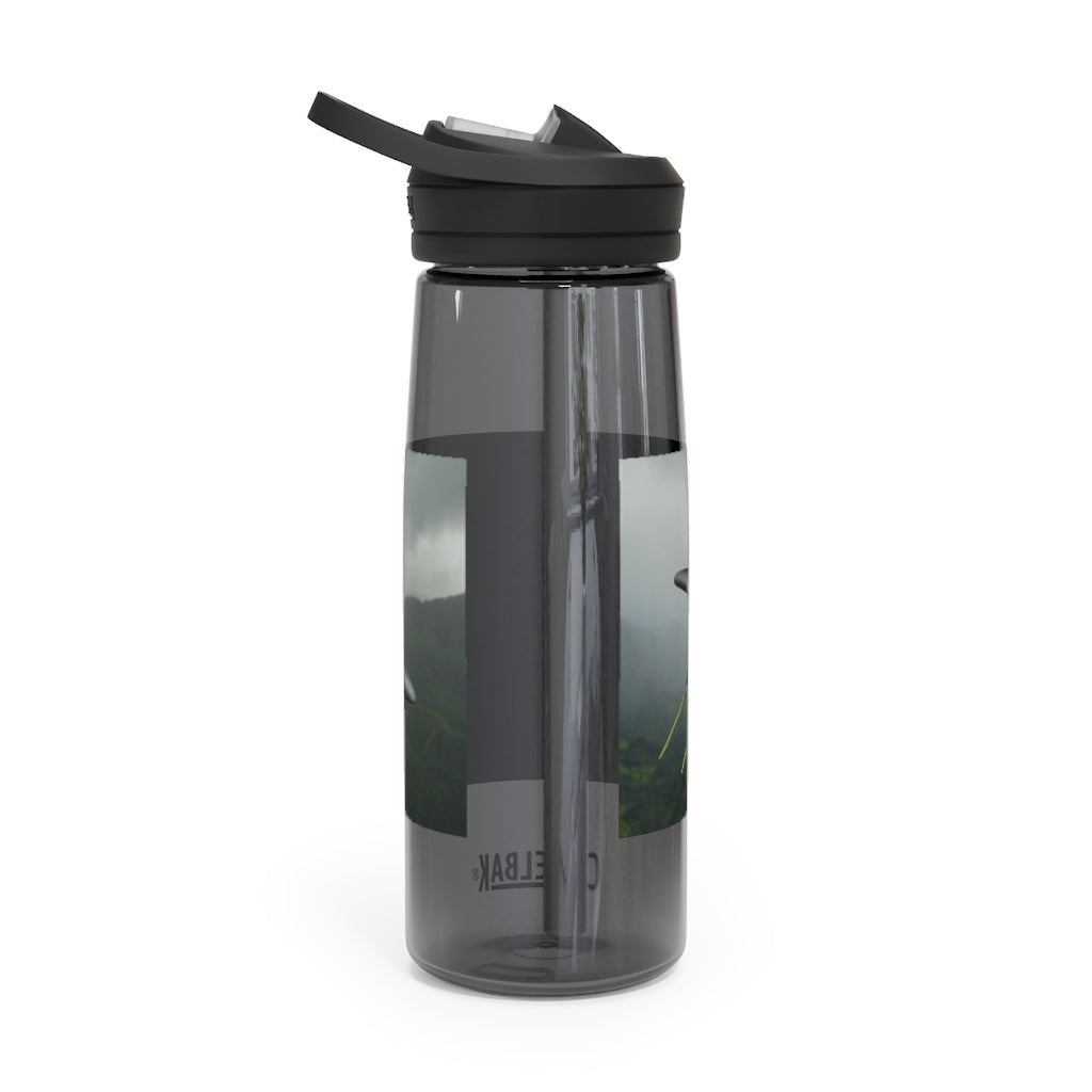 Alpha Creature CamelBak Eddy® Water Bottle in 20oz and 25oz sizes, showcasing its robust design and spill-proof valve.