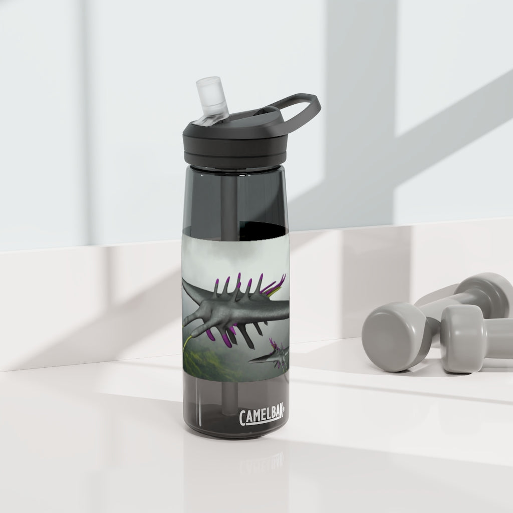 Alpha Creature CamelBak Eddy® Water Bottle in 20oz and 25oz sizes, showcasing its robust design and spill-proof valve.