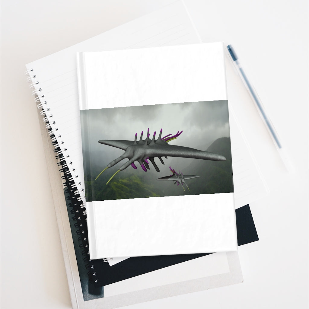 Alpha Creature Journal with blank pages and a colorful wraparound print, showcasing its hardcover design.