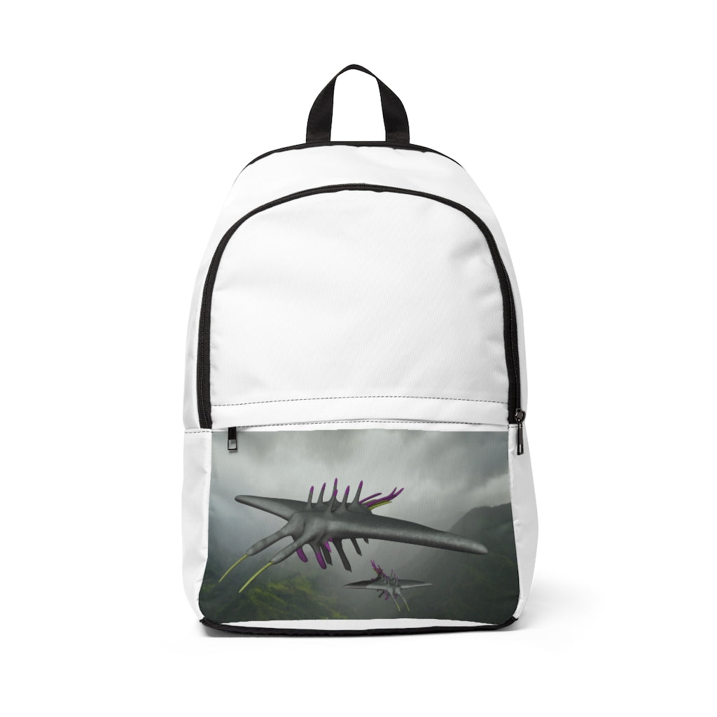 Alpha Creature Unisex Fabric Backpack in a stylish design, featuring adjustable straps and a padded back panel, perfect for school and travel.