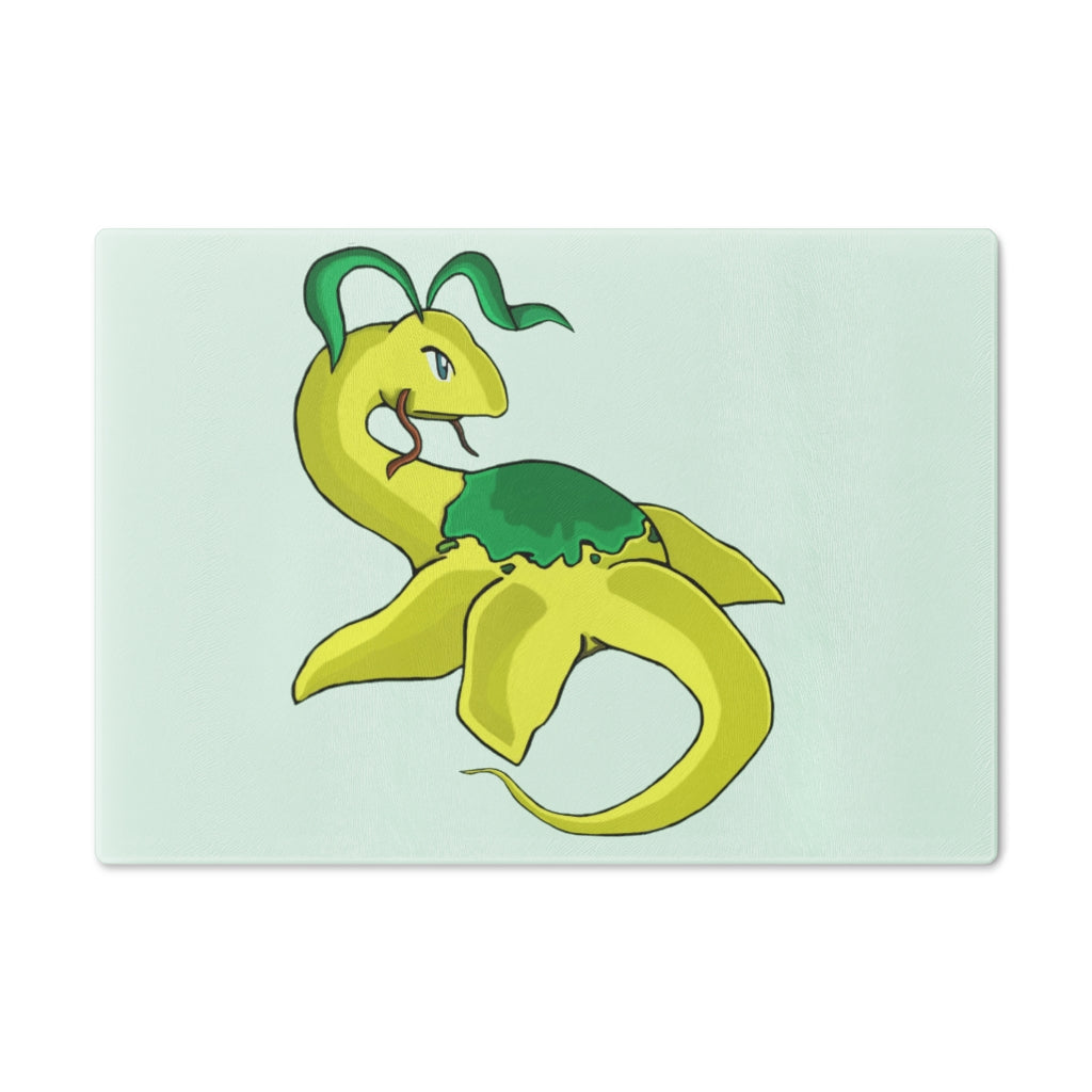 Alpro Cutting Board made of tempered glass with rubber dots for stability, showcasing a personalized design.