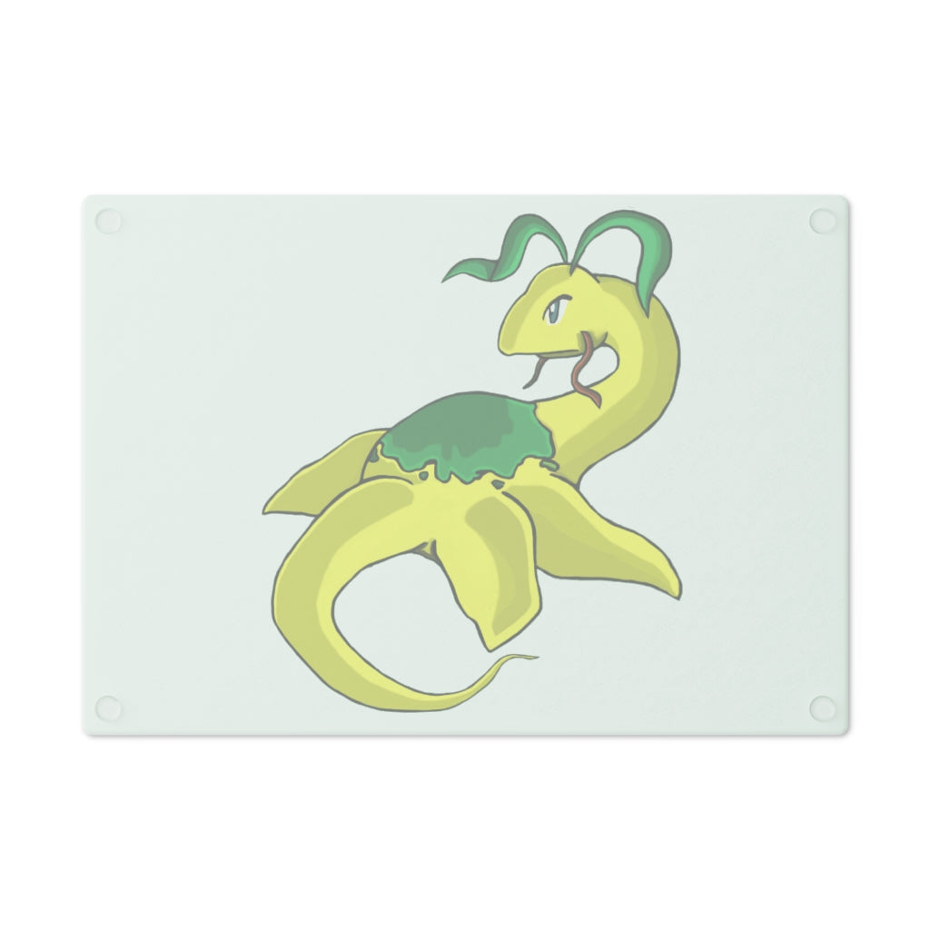 Alpro Cutting Board made of tempered glass with rubber dots for stability, showcasing a personalized design.