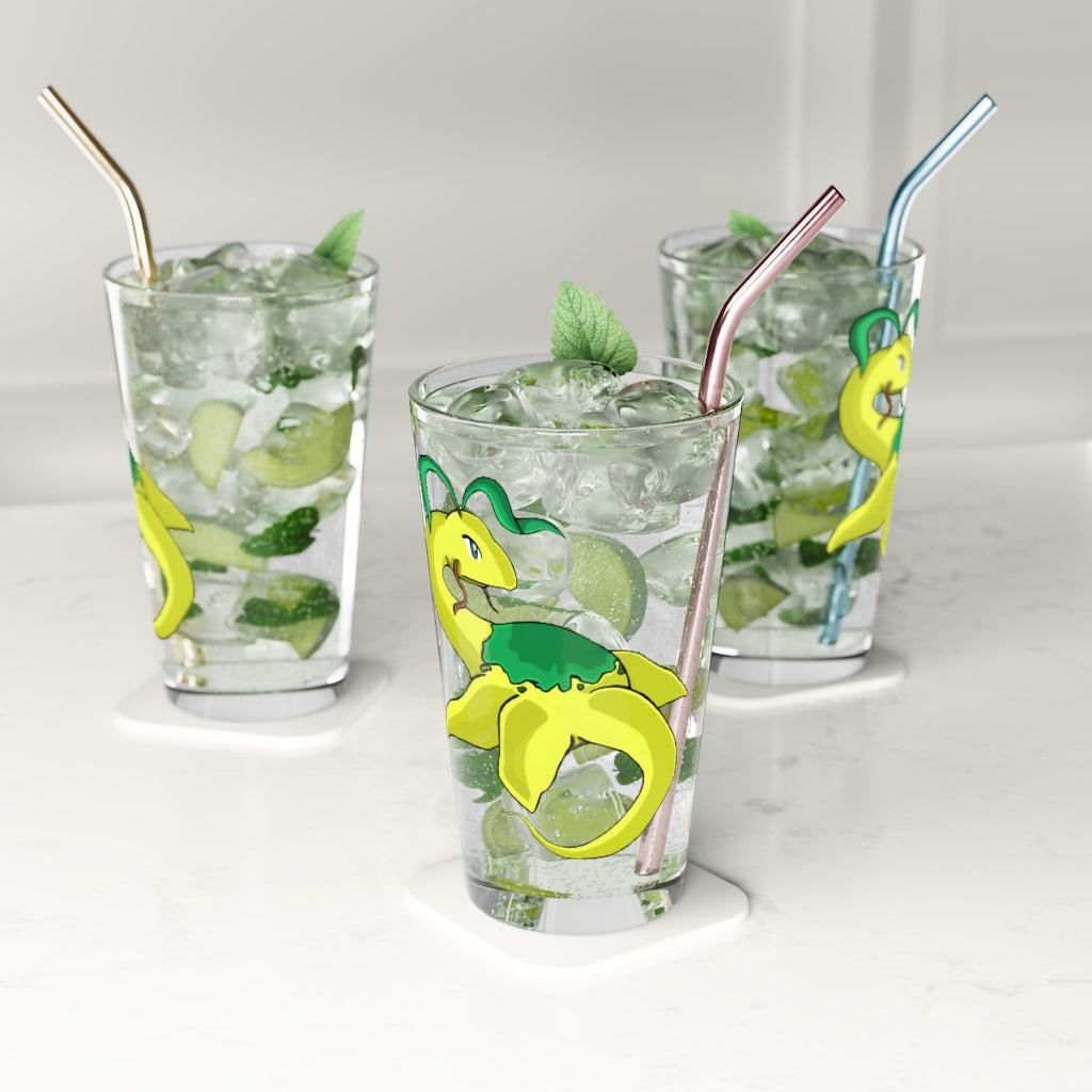 Alpro Pint Glass, 16oz, clear glass with custom design options, perfect for beverages.