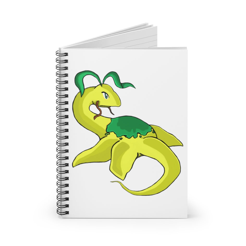 Alpro Spiral Notebook with ruled line pages, featuring a printed front cover and black back cover, ideal for notes and lists.