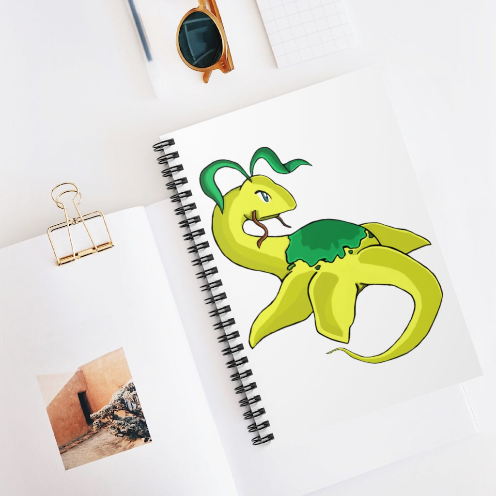 Alpro Spiral Notebook with ruled line pages, featuring a printed front cover and black back cover, ideal for notes and lists.