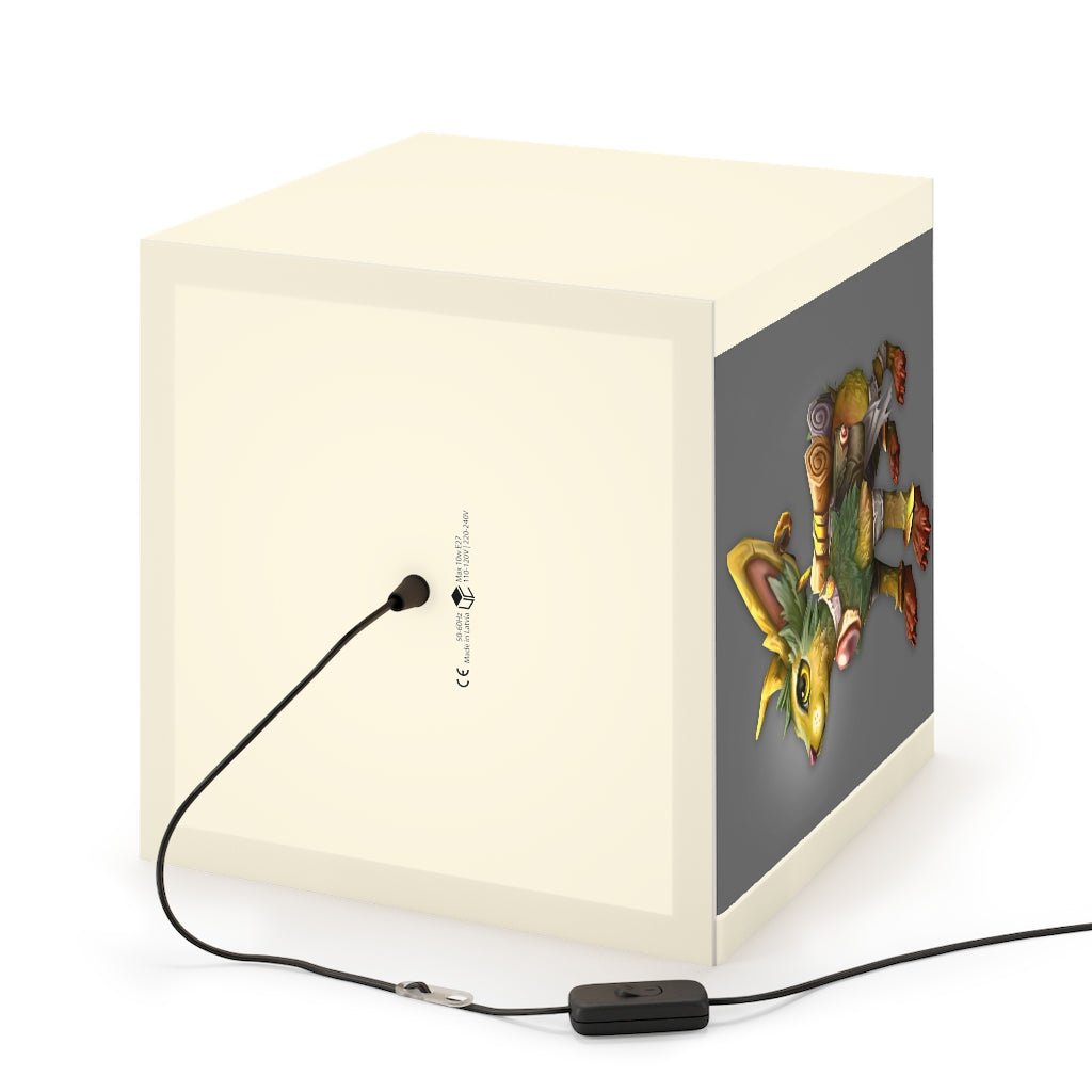 Amara the Wandering Mara Companion Personalized Lamp showcasing its unique cube design and ambient lighting.