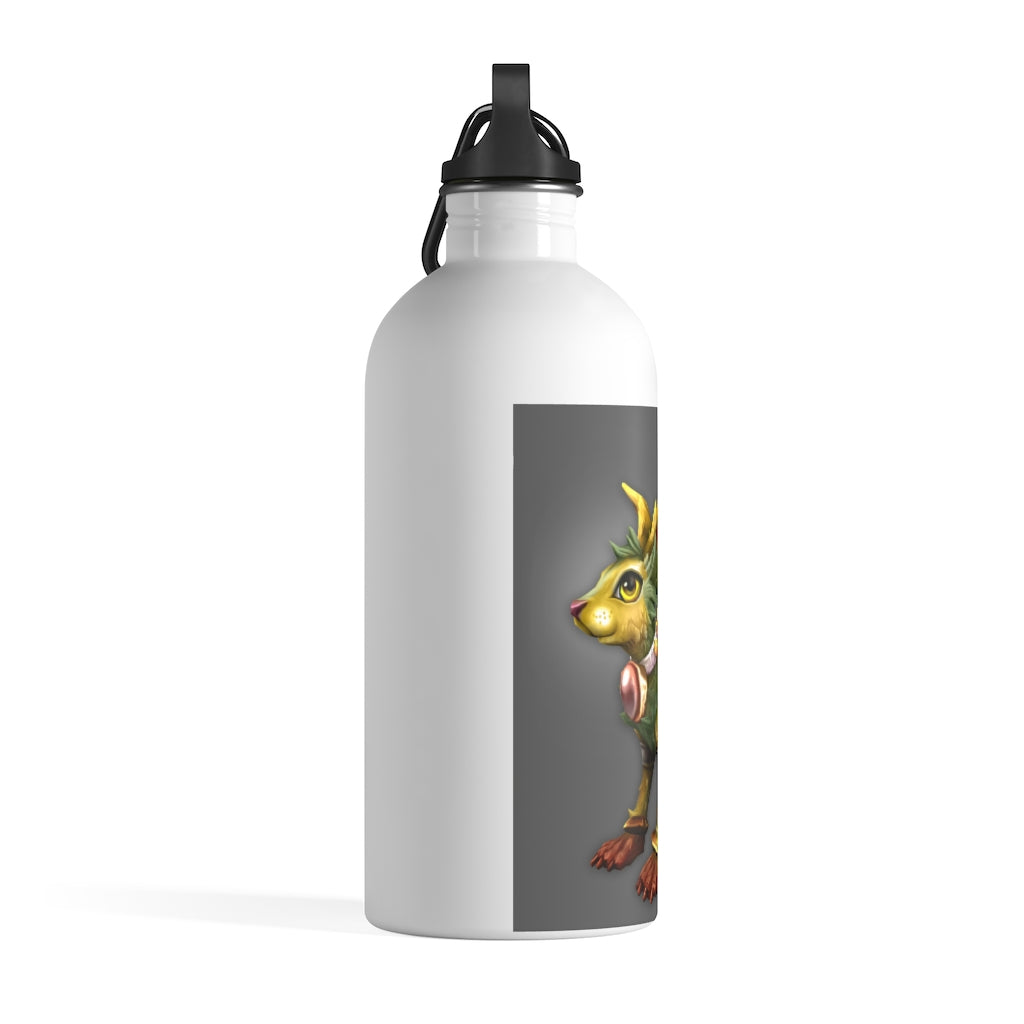 Amara the Wandering Mara Companion Stainless Steel Water Bottle with a vibrant design and plastic screw top, perfect for hydration on the go.