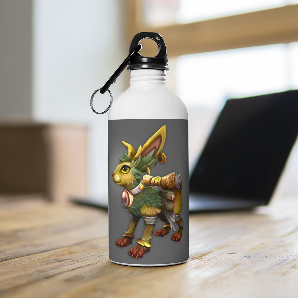 Amara the Wandering Mara Companion Stainless Steel Water Bottle with a vibrant design and plastic screw top, perfect for hydration on the go.
