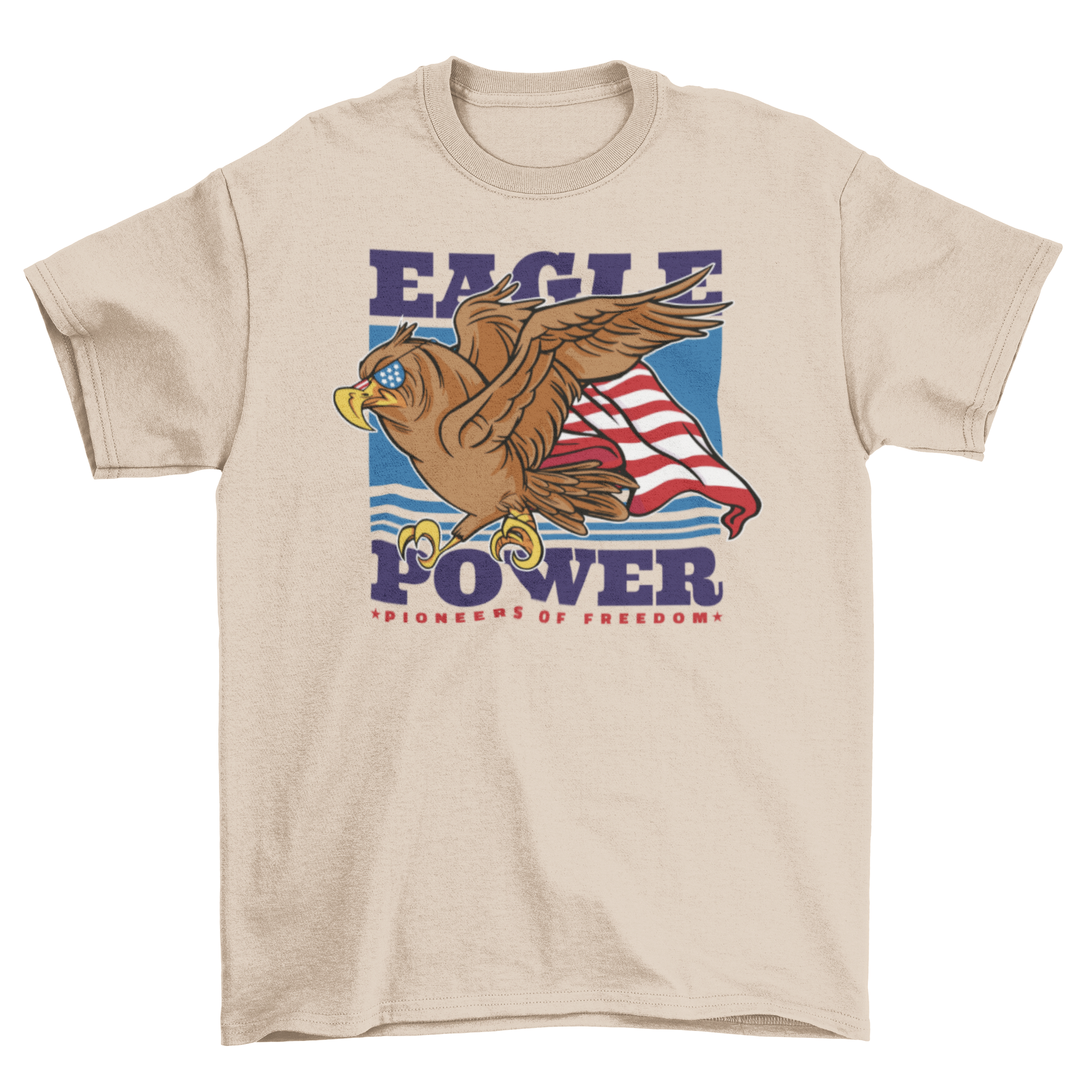 American Eagle Power T-Shirt featuring a vibrant eagle graphic, perfect for patriotic celebrations.