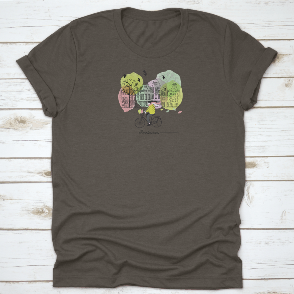 Watercolor vector background design featuring Amsterdam in spring, showcasing vibrant colors and floral elements.