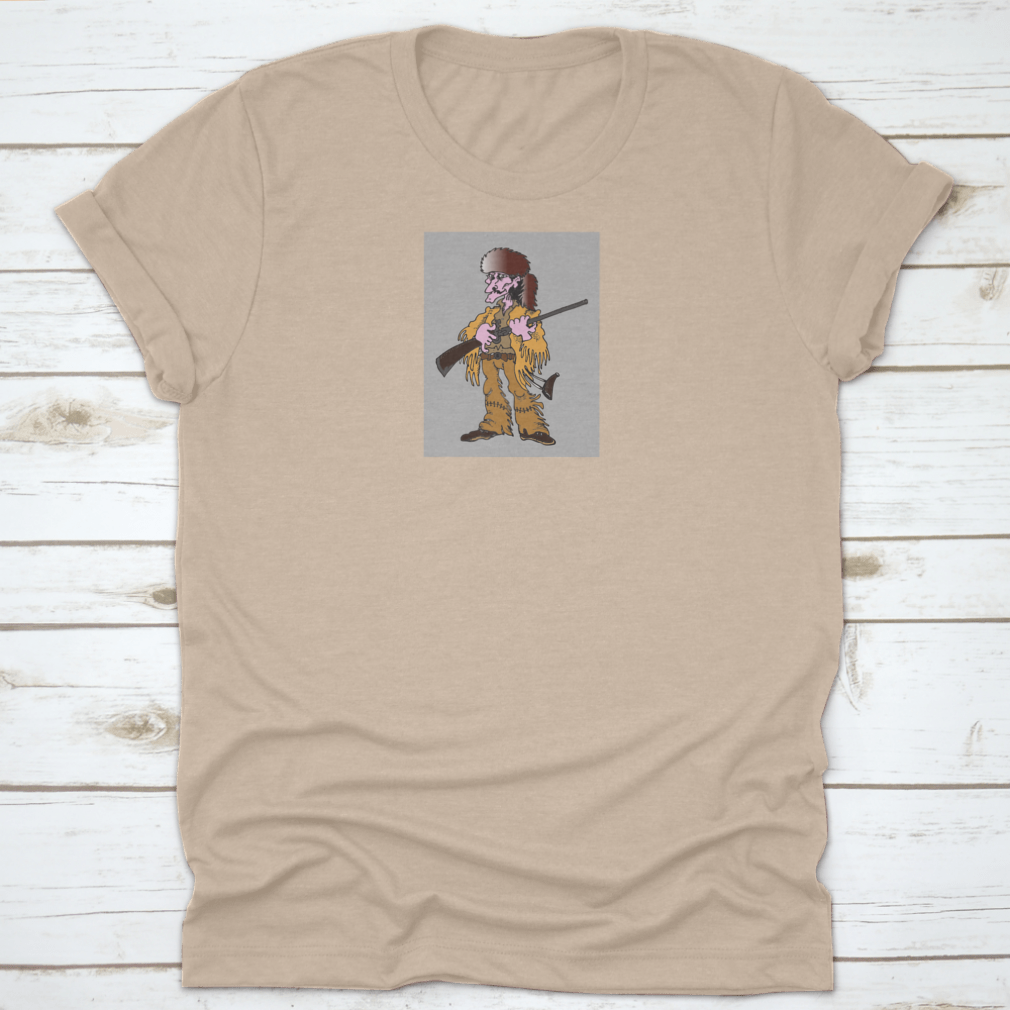 Davy Crockett graphic design t-shirt featuring a vibrant illustration of the legendary frontiersman on a comfortable cotton fabric.