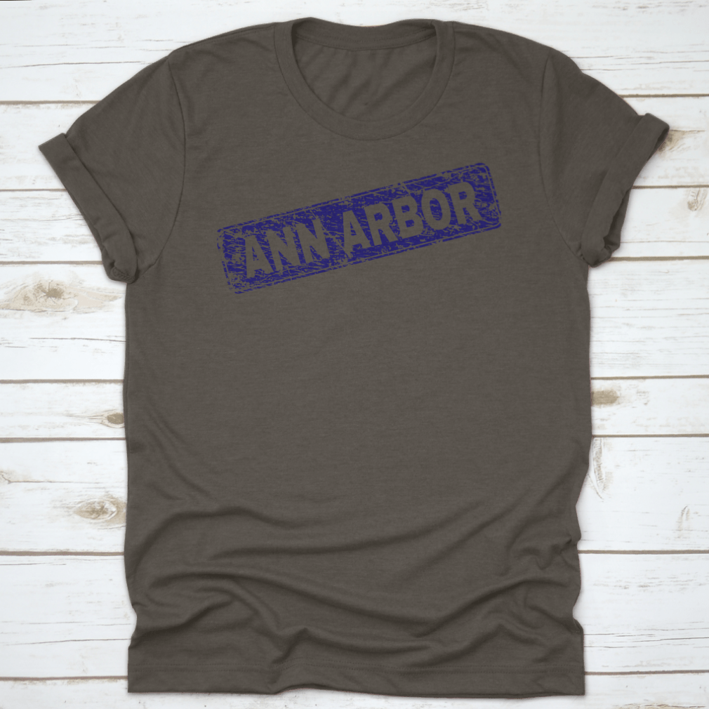 Ann Arbor Stamp Seal Print featuring a distressed seal shape on a comfortable cotton fabric.