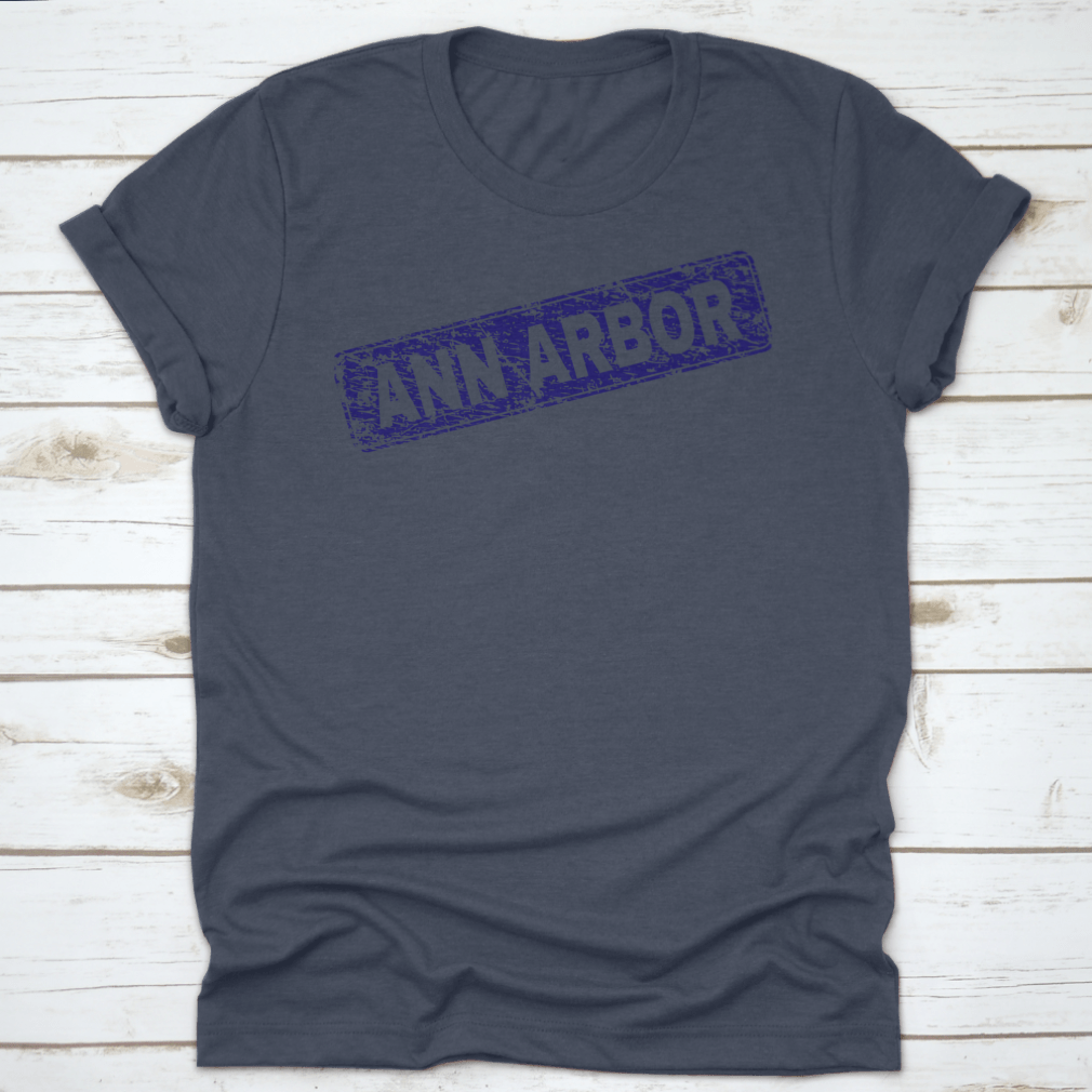 Ann Arbor Stamp Seal Print featuring a distressed seal shape on a comfortable cotton fabric.