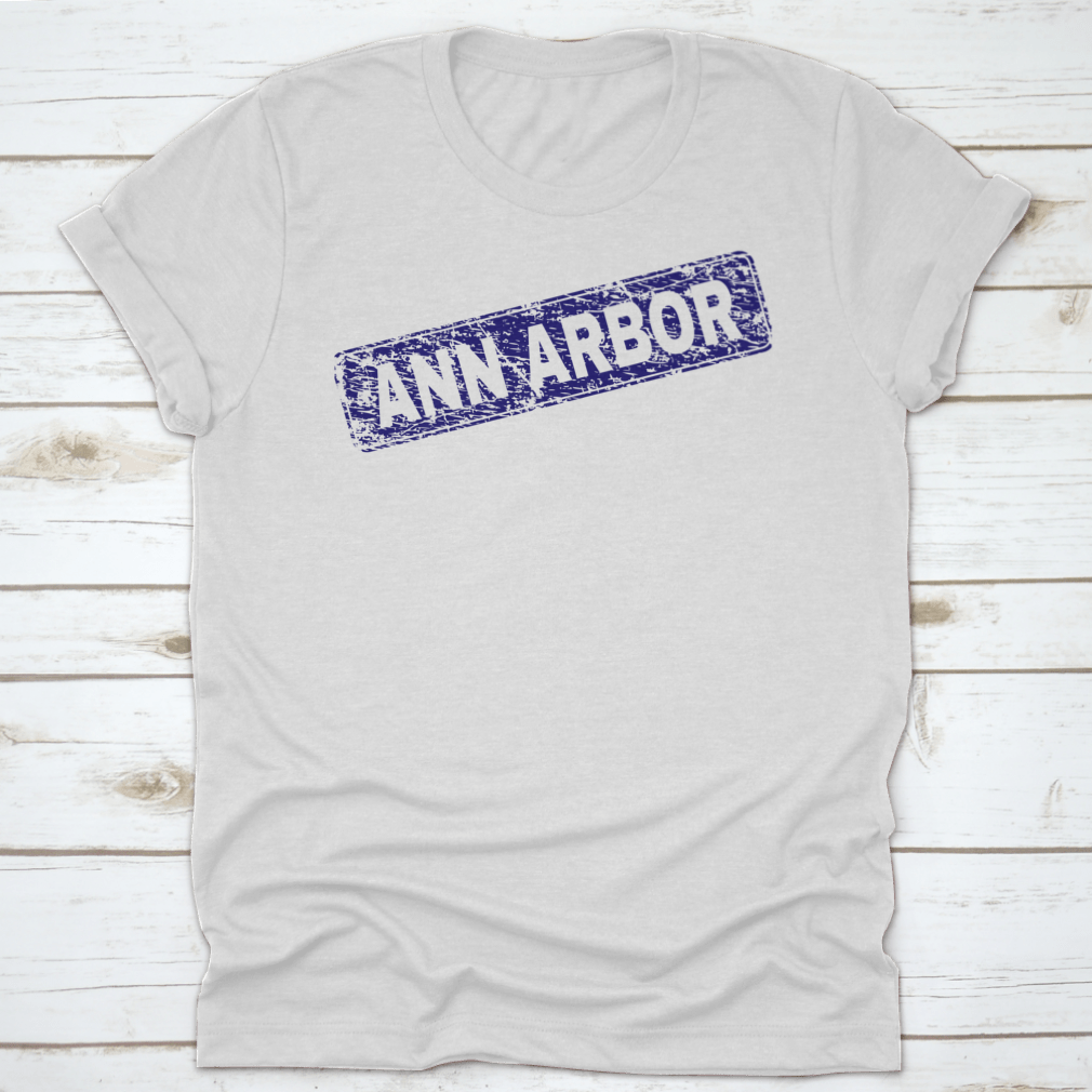 Ann Arbor Stamp Seal Print featuring a distressed seal shape on a comfortable cotton fabric.