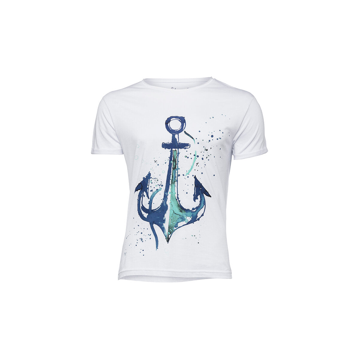 Anemoss Marine Collection Anchor Herren T-Shirt in Weiß mit maritimem Anker-Muster, ideal für den Sommer.