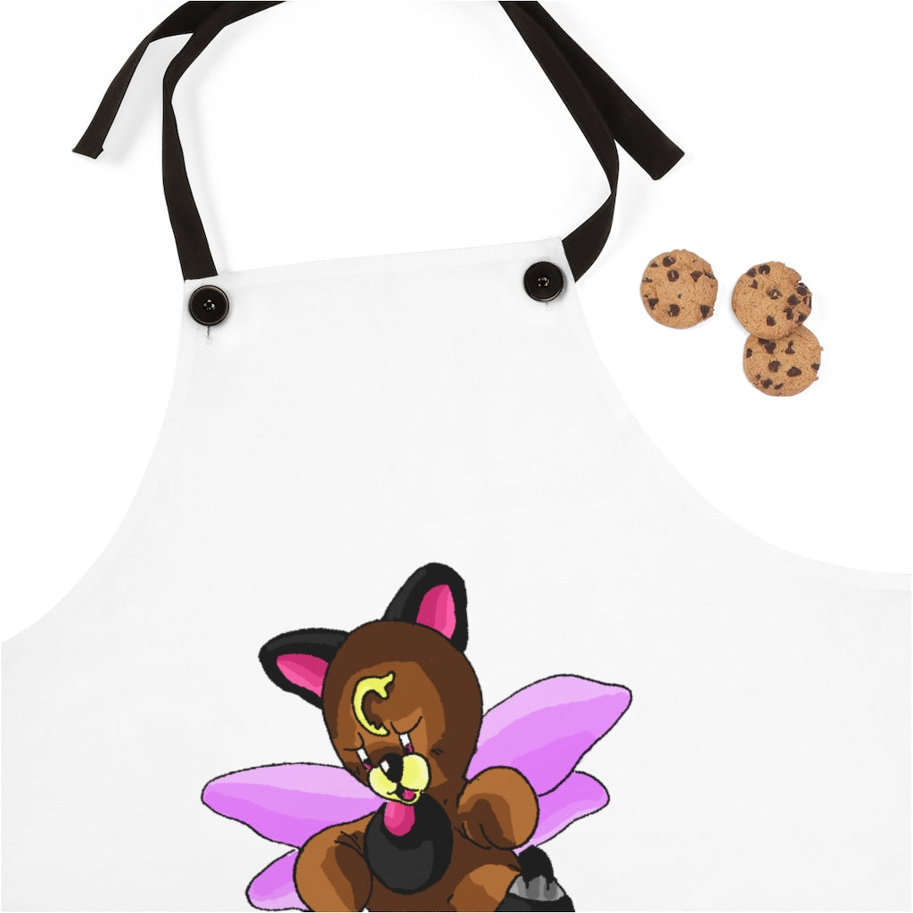 Angebear Apron featuring a stylish design with black detachable twill straps and customizable one-sided print.
