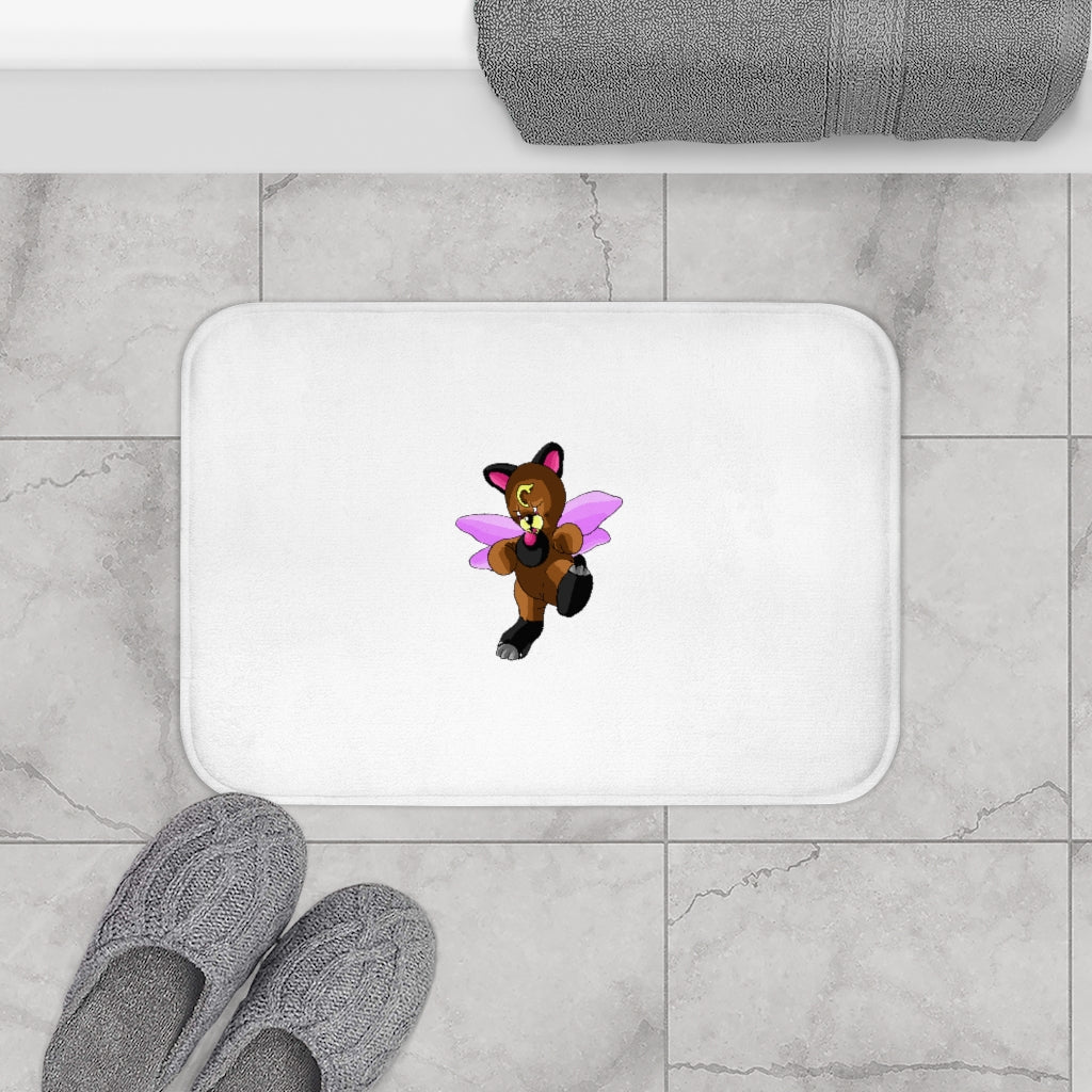 Angebear Bath Mat featuring a stylish design with anti-slip backing, made from soft microfiber material.
