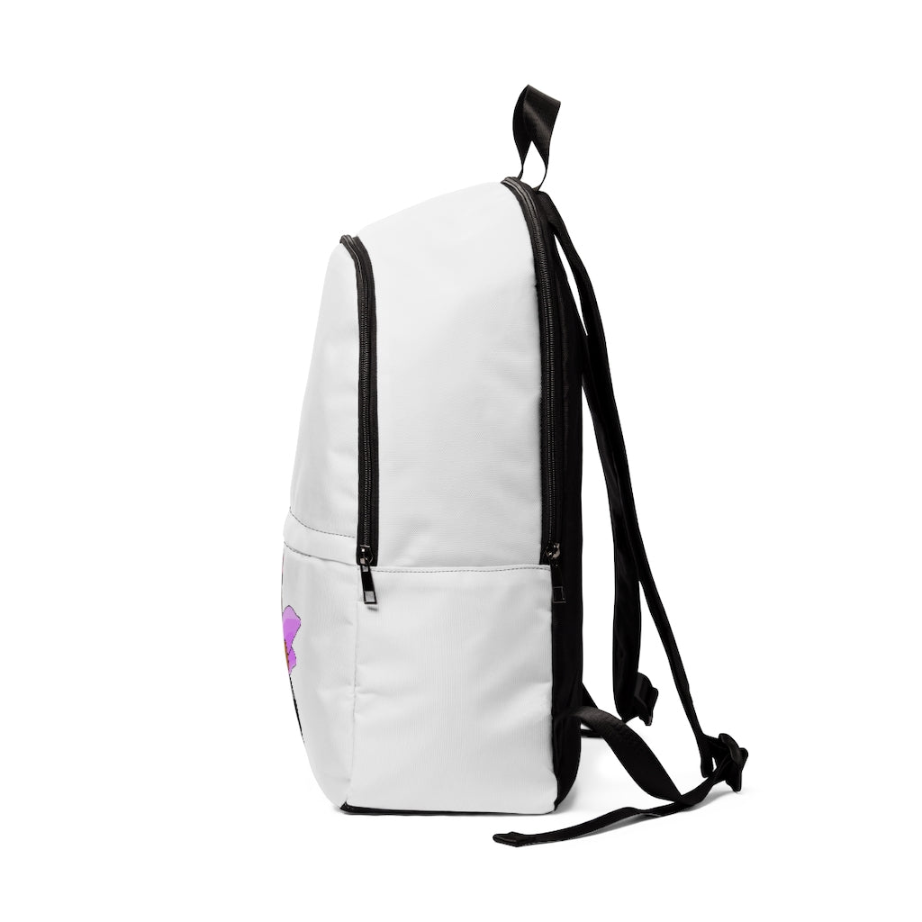 Angebear Unisex Fabric Backpack in a stylish design, featuring adjustable straps and a padded back panel, suitable for school and outdoor use.
