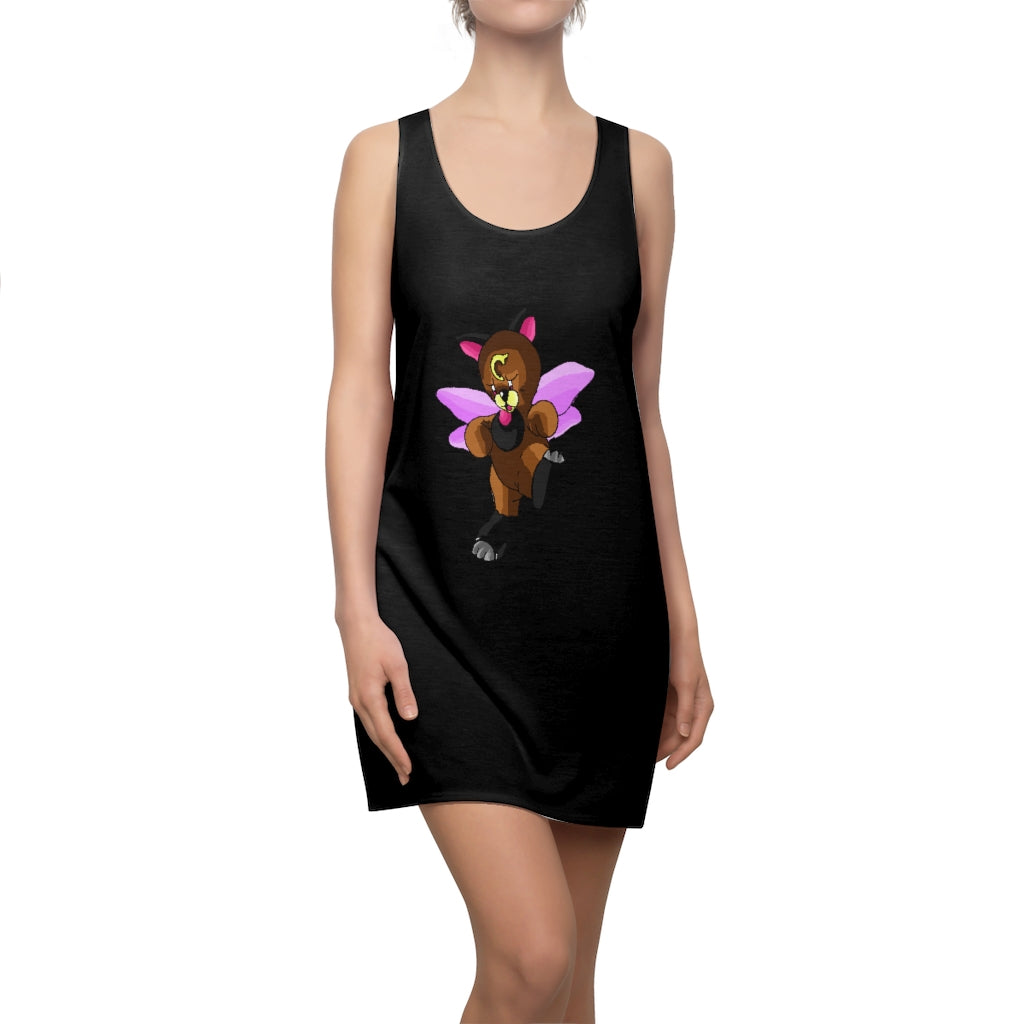 Angebear Women's Cut & Sew Racerback Dress showcasing a stylish design with a sporty fit, made from high-quality polyester fabric.