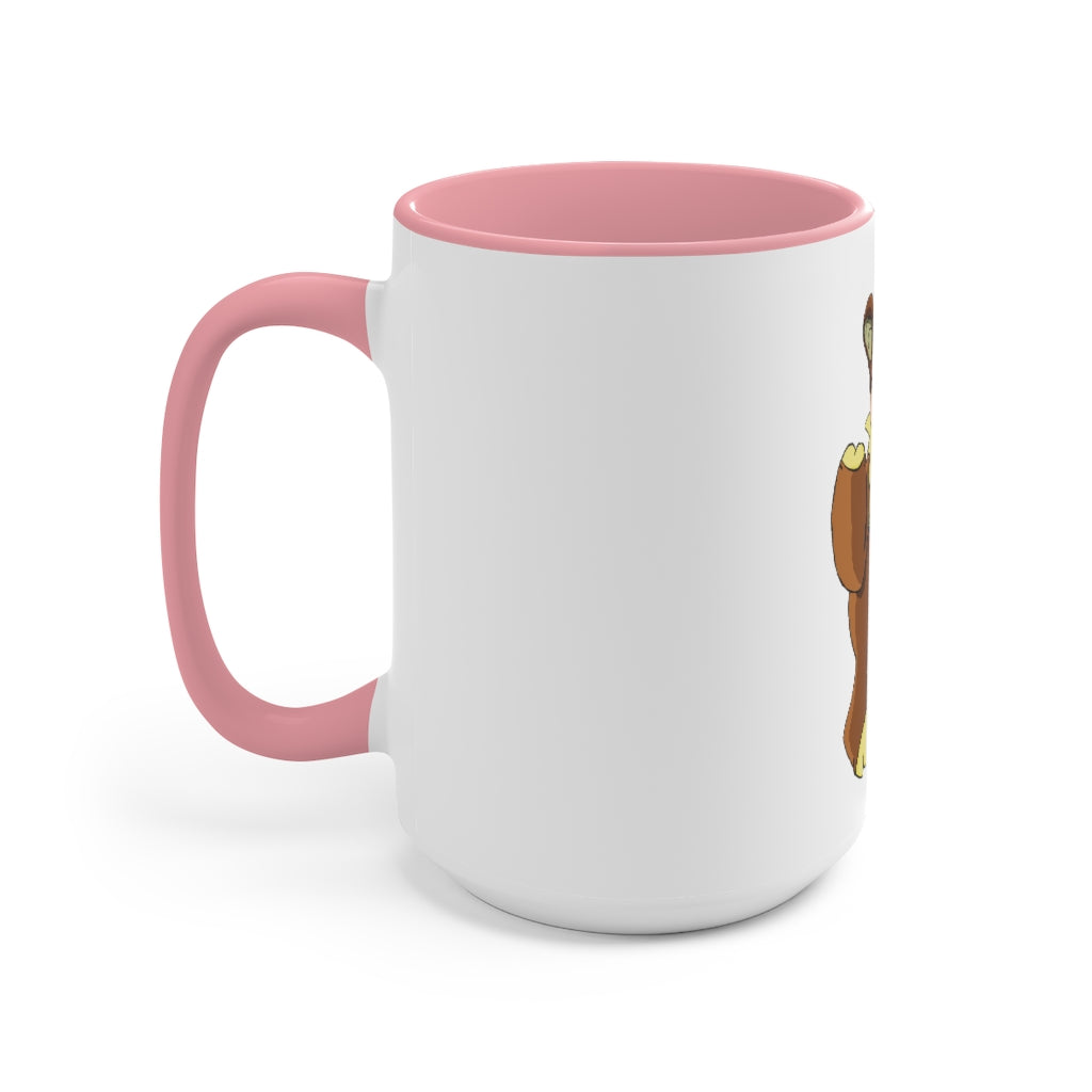 Angeburdum Accent Mug featuring a white exterior with a vibrant colored interior, showcasing its stylish two-tone design.