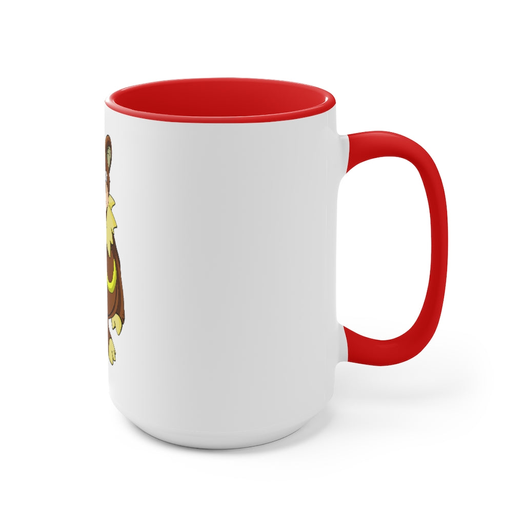 Angeburdum Accent Mug featuring a white exterior with a vibrant colored interior, showcasing its stylish two-tone design.