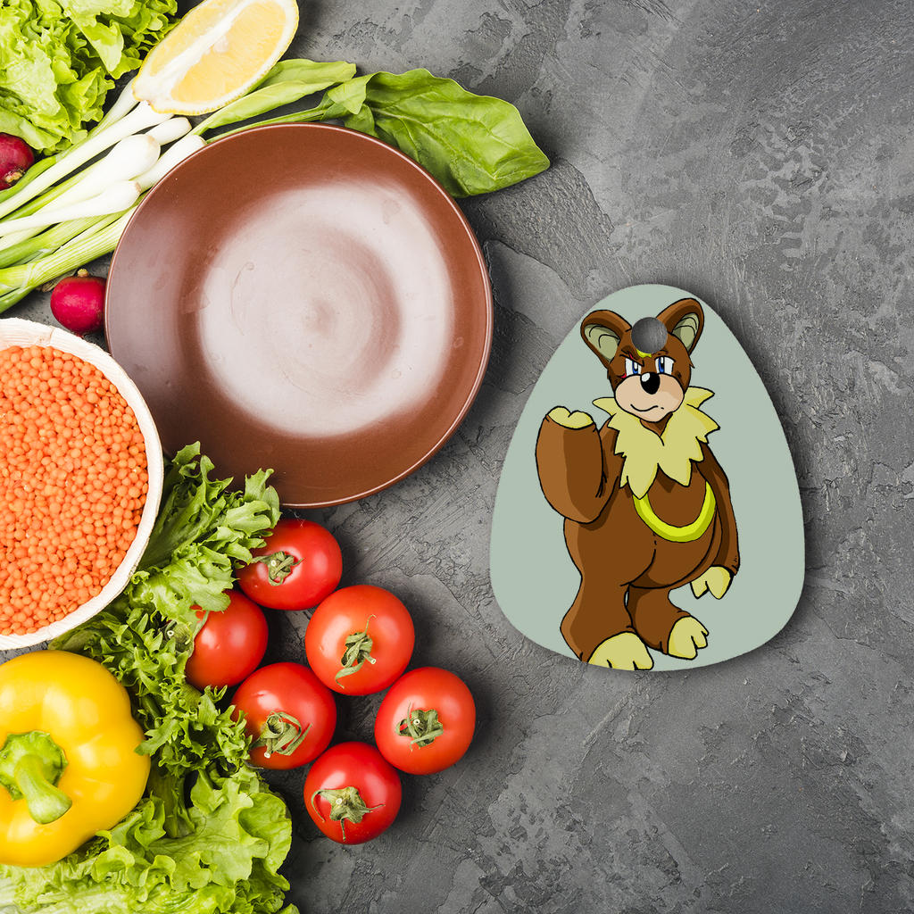 Angeburdum Sublimation Glass Cutting Board with custom design, featuring a round shape and rubber feet for stability.