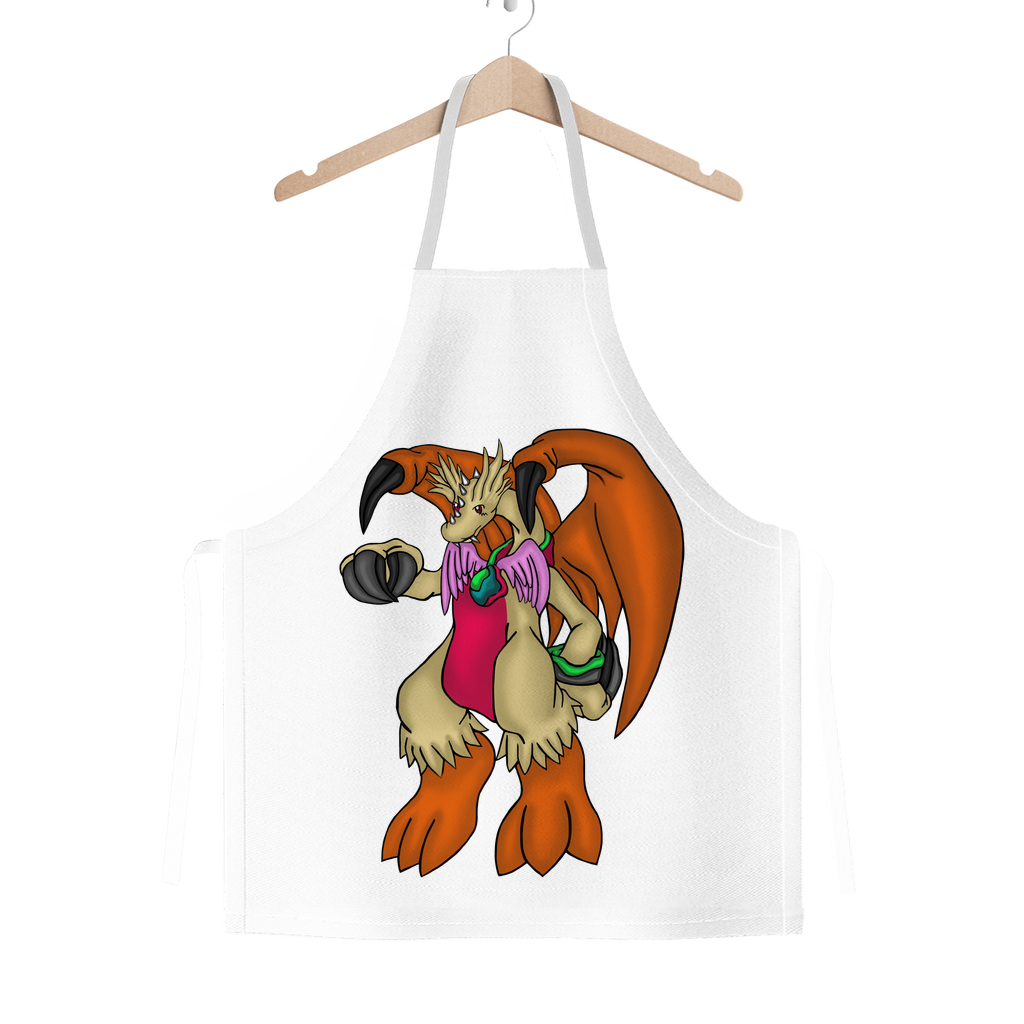 Angechardragon Classic Sublimation Adult Apron in vibrant colors, showcasing its durable polyester fabric and adjustable ties.