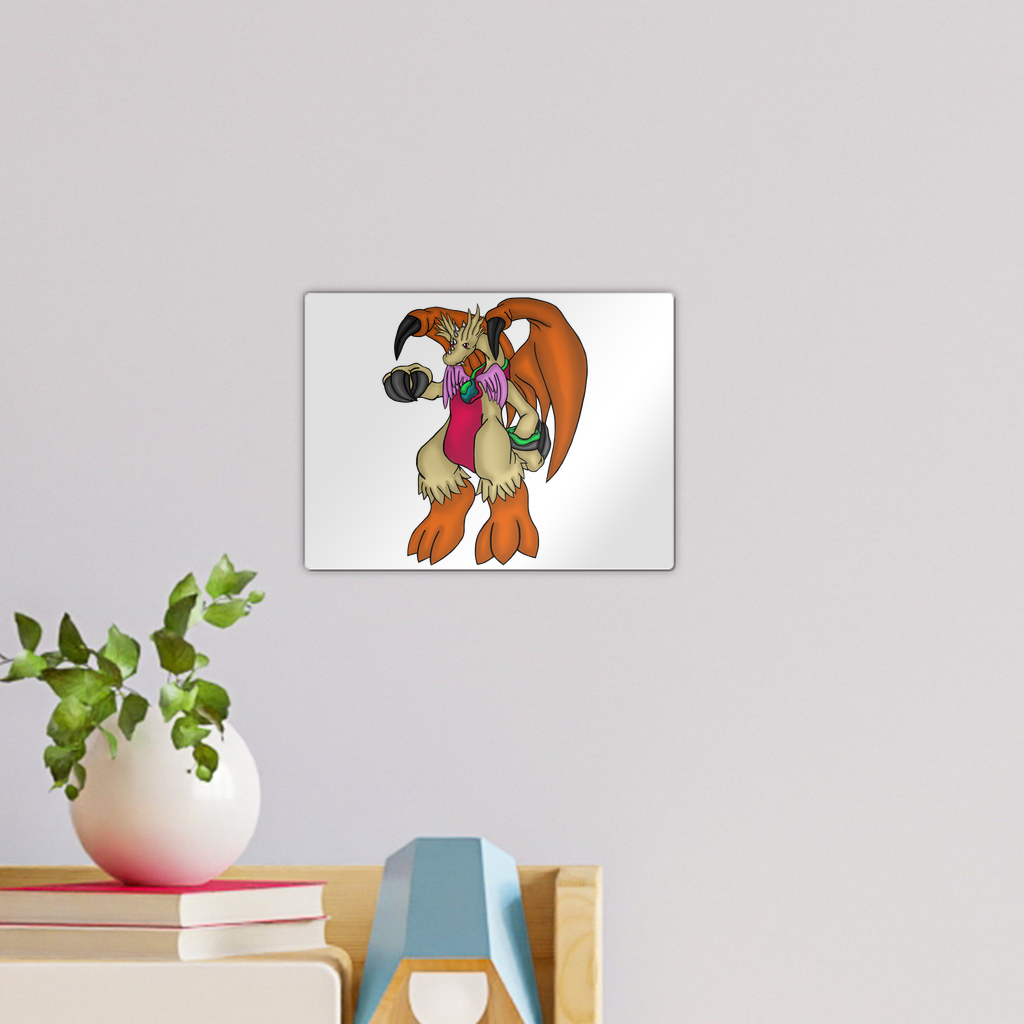 Angechardragon Wall Tile showcasing vibrant images on a gloss white surface with repositionable adhesive blocks.