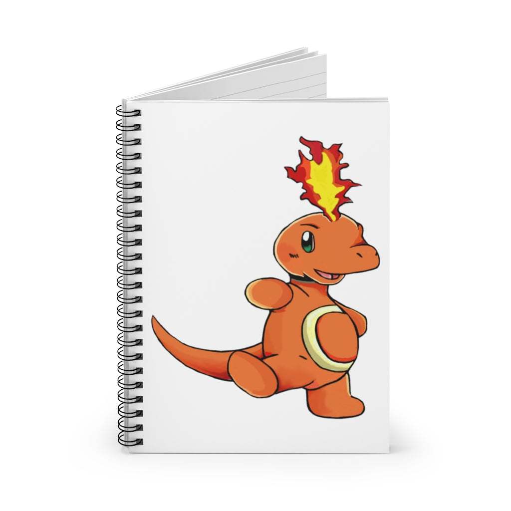 Angetapir Spiral Notebook with ruled line pages and a colorful printed front cover, featuring a sleek black back cover.