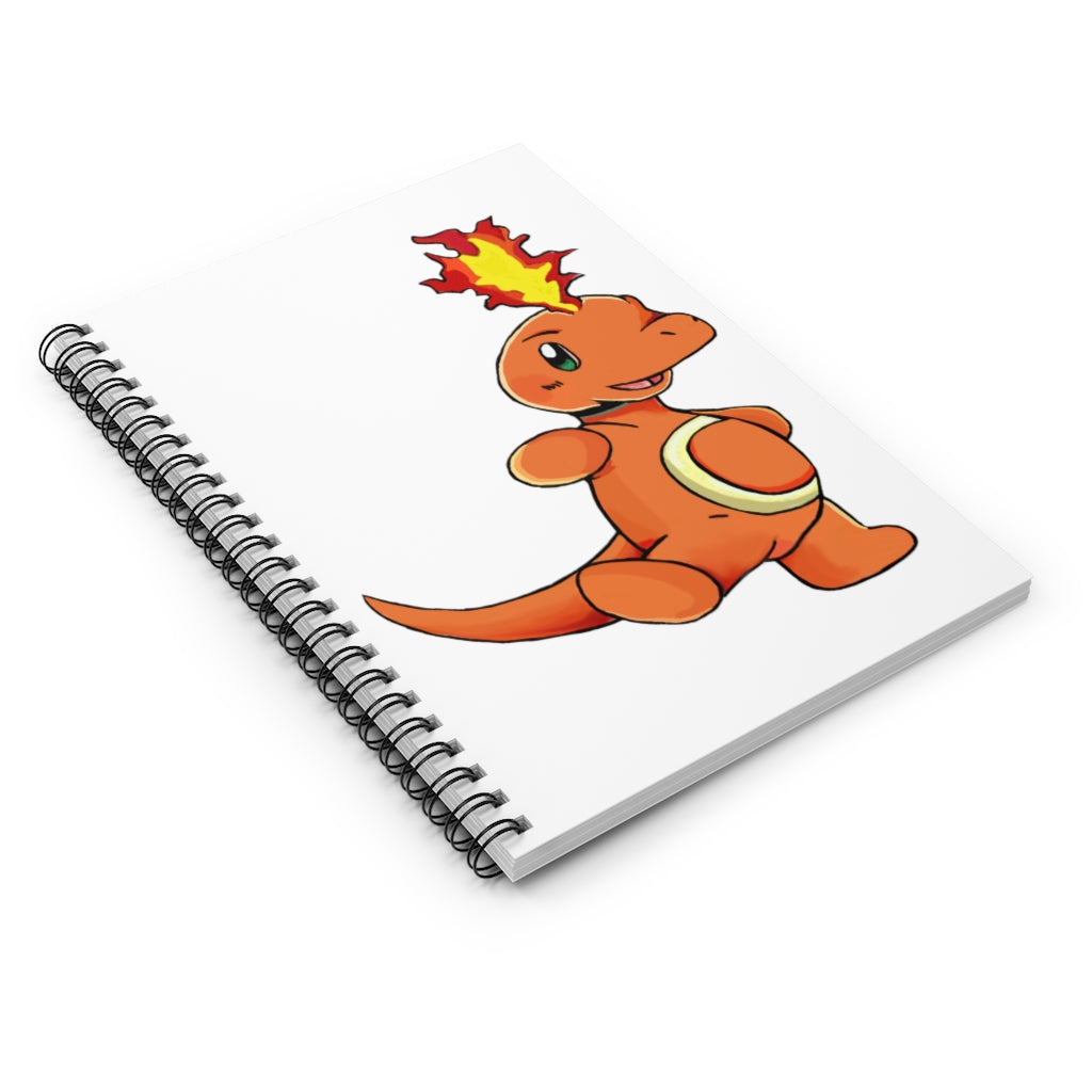 Angetapir Spiral Notebook with ruled line pages and a colorful printed front cover, featuring a sleek black back cover.