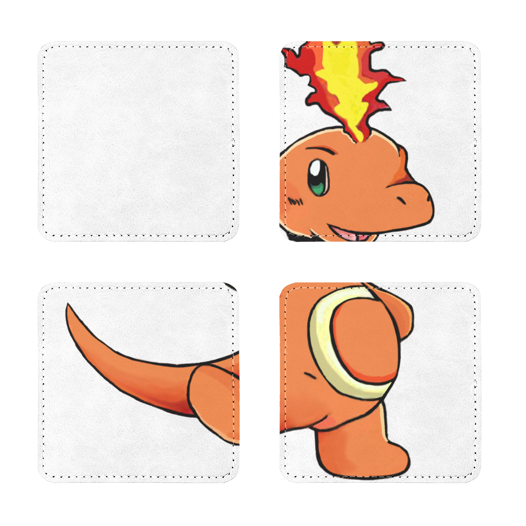 Angetapir Sublimation Coasters Pack of Four, featuring square and round designs in quality PU leather with a white printable face.