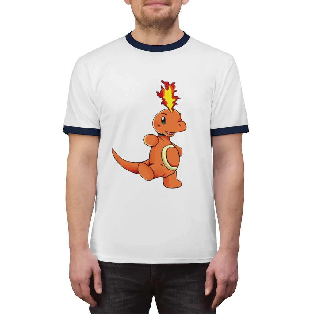 Angetapir Unisex Ringer Tee showcasing its lightweight fabric and stylish design in various colors.