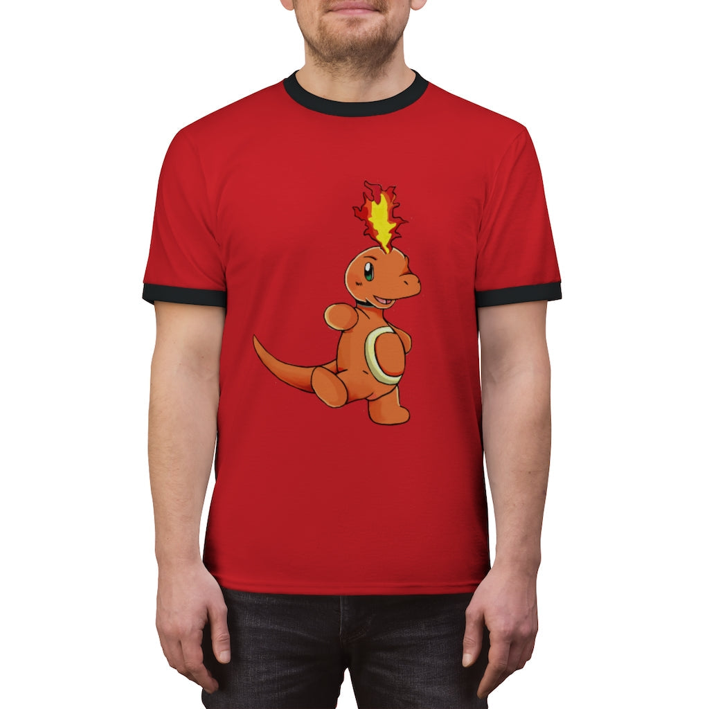 Angetapir Unisex Ringer Tee showcasing its lightweight fabric and stylish design in various colors.