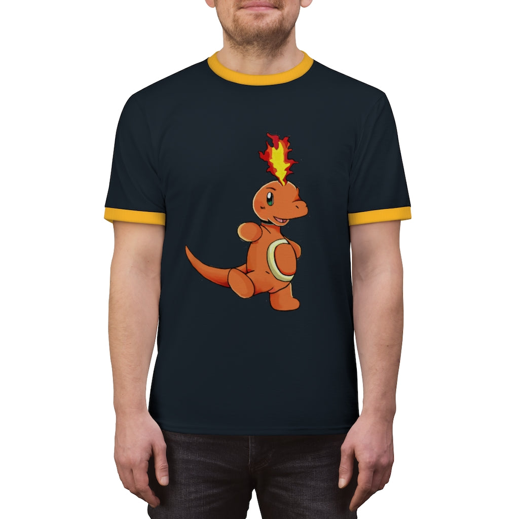 Angetapir Unisex Ringer Tee showcasing its lightweight fabric and stylish design in various colors.