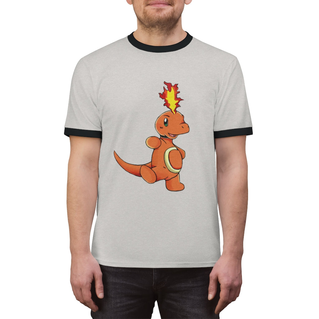 Angetapir Unisex Ringer Tee showcasing its lightweight fabric and stylish design in various colors.