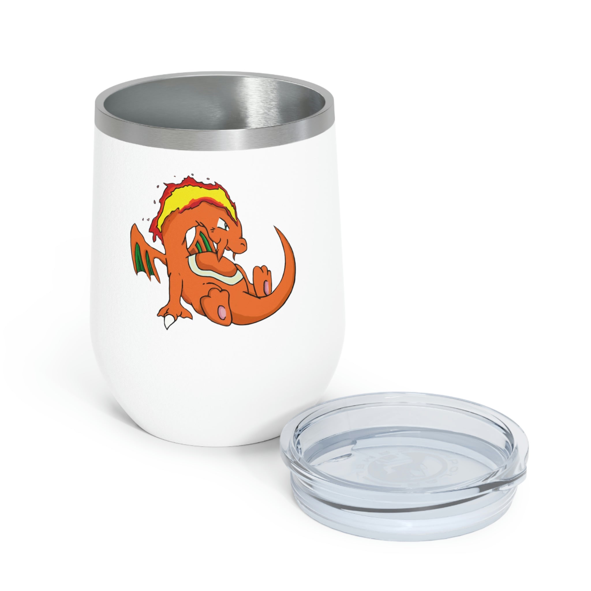 Angetir 12oz Insulated Wine Tumbler with clear lid, showcasing stylish design and stainless steel finish.