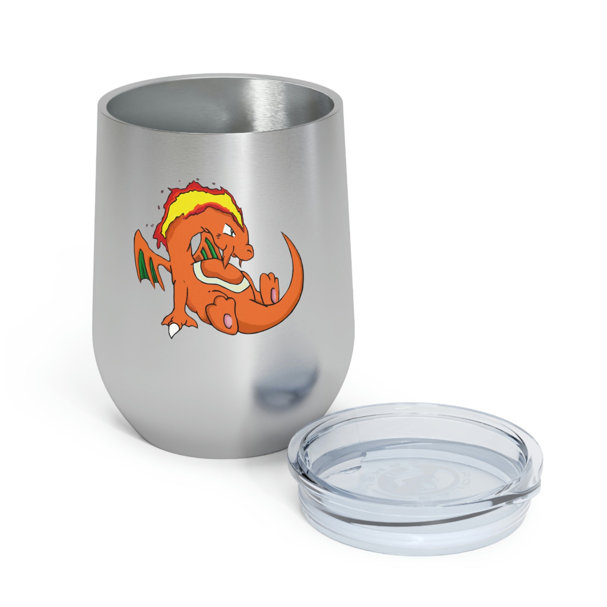 Angetir 12oz Insulated Wine Tumbler with clear lid, showcasing stylish design and stainless steel finish.