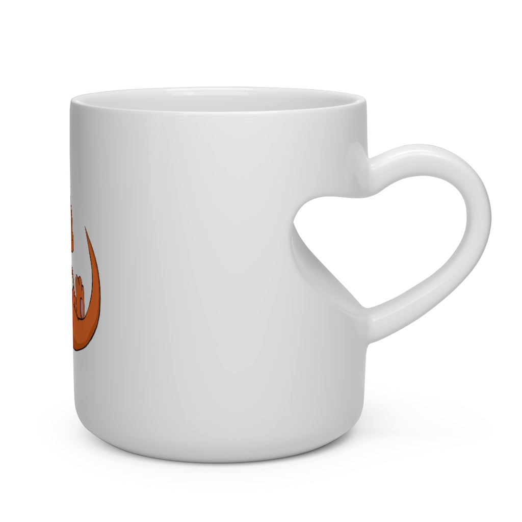 Angetir Heart Shape Mug in white ceramic with a heart-shaped handle, perfect for hot beverages.