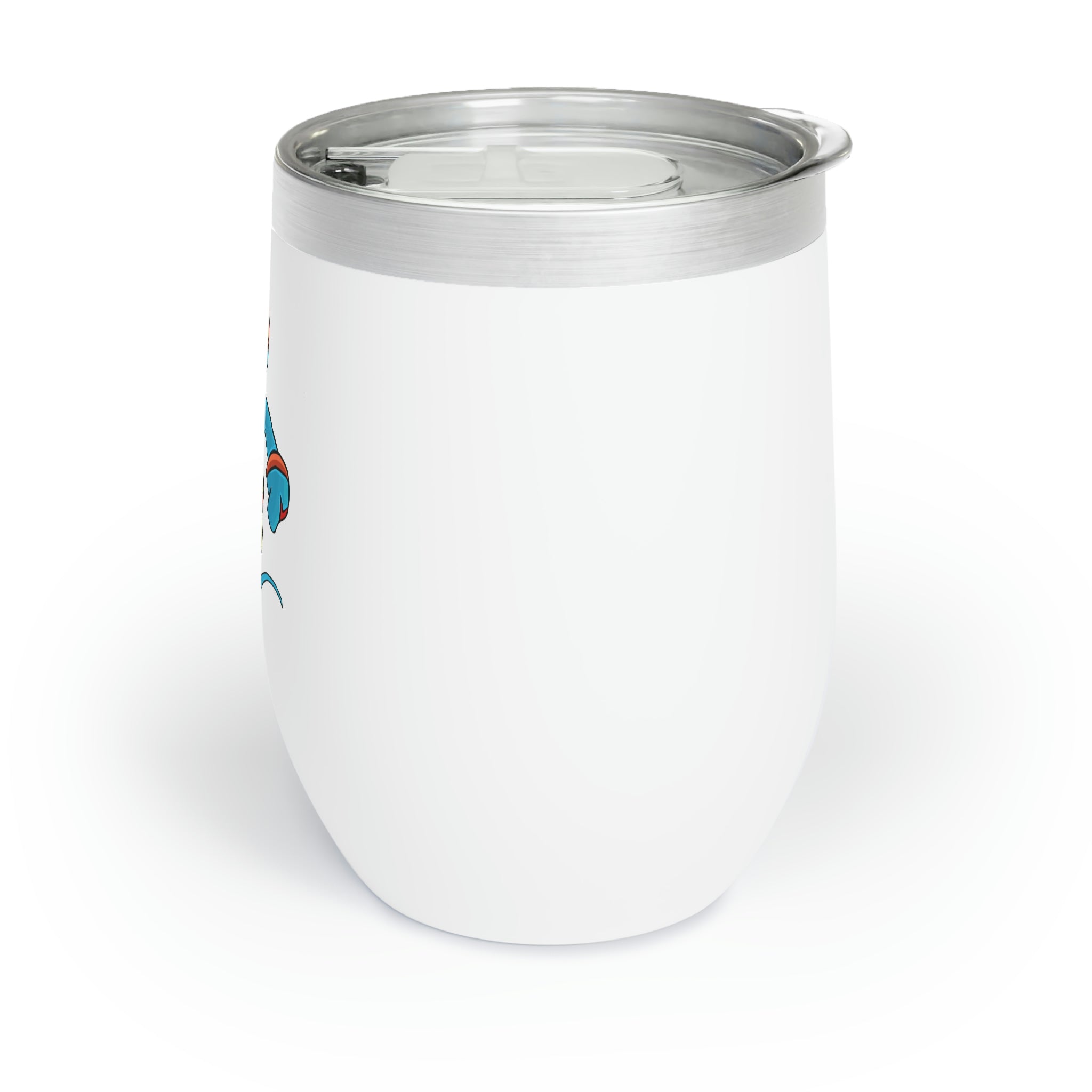 Aqrine Chill Wine Tumbler in stainless steel with a customizable design, showcasing its double-insulated walls and stemless shape.