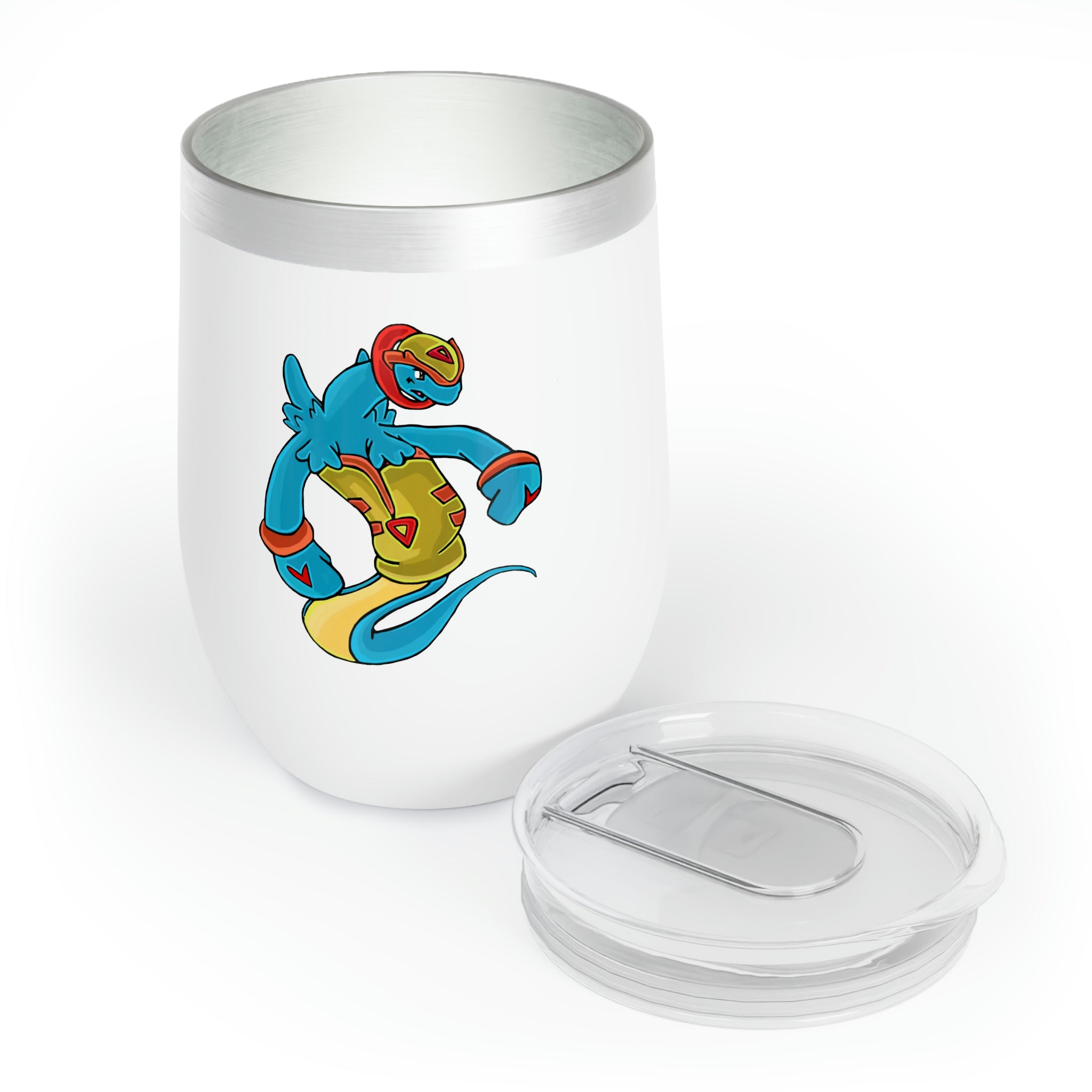 Aqrine Chill Wine Tumbler in stainless steel with a customizable design, showcasing its double-insulated walls and stemless shape.