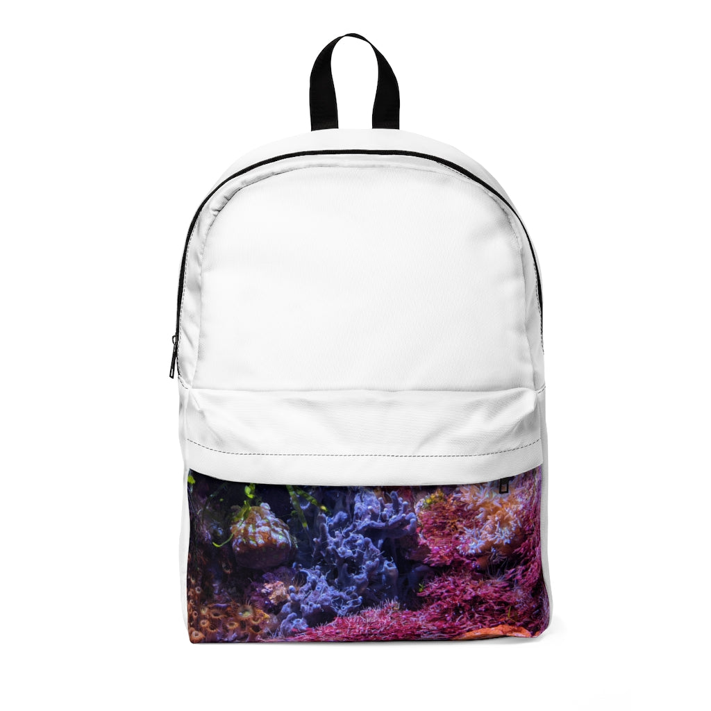 Aquarium Unisex Classic Backpack in vibrant colors, showcasing adjustable straps and durable nylon material, perfect for school and travel.