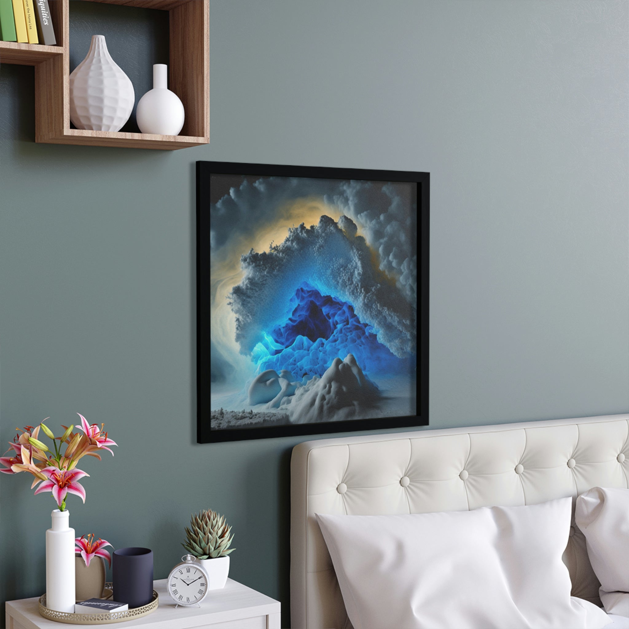 Arctic Framed Poster featuring a hand-crafted wooden frame and vibrant print, ideal for home decor.