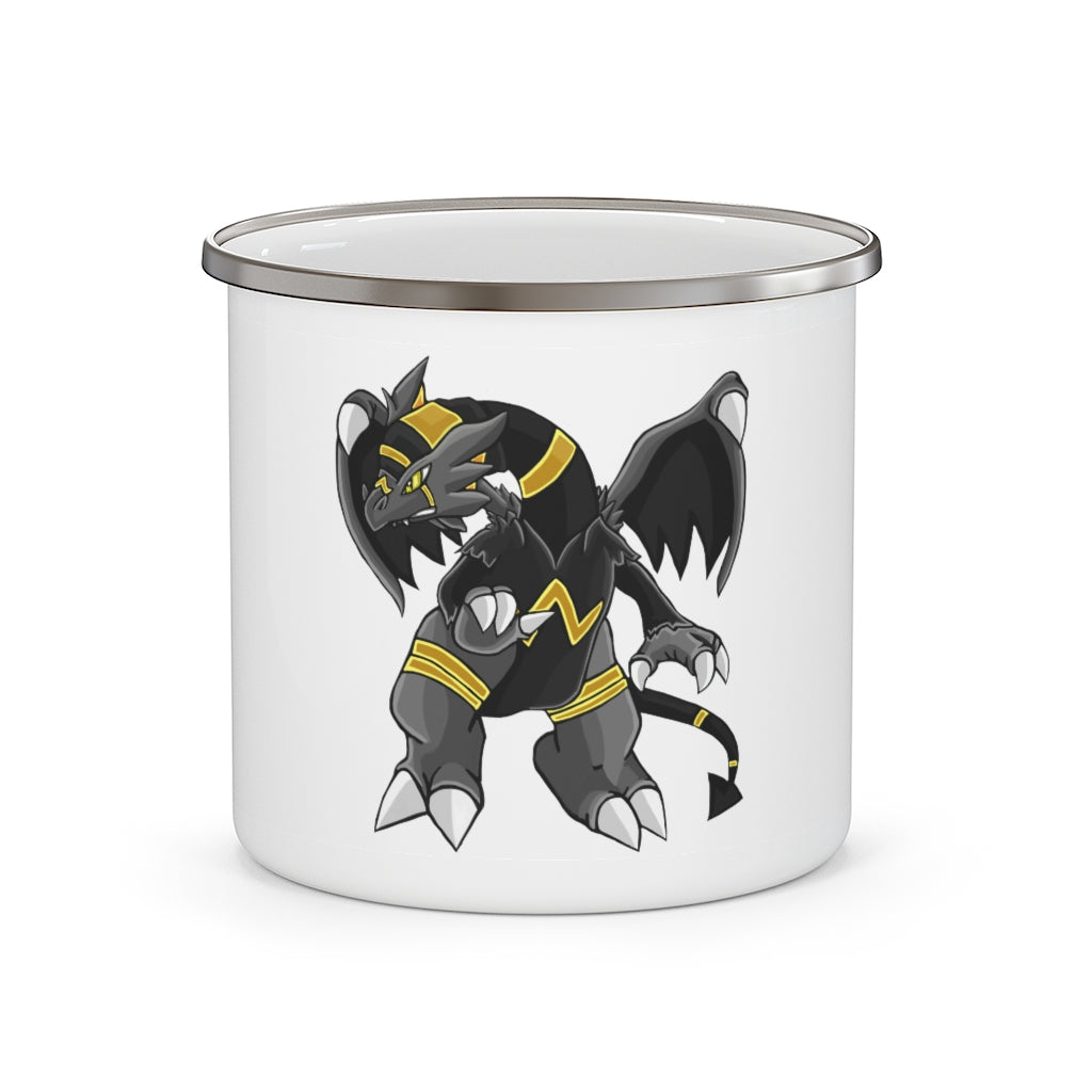 Argon Enamel Camping Mug with a stylish design, featuring a C-handle and a durable enamel finish, perfect for outdoor use.