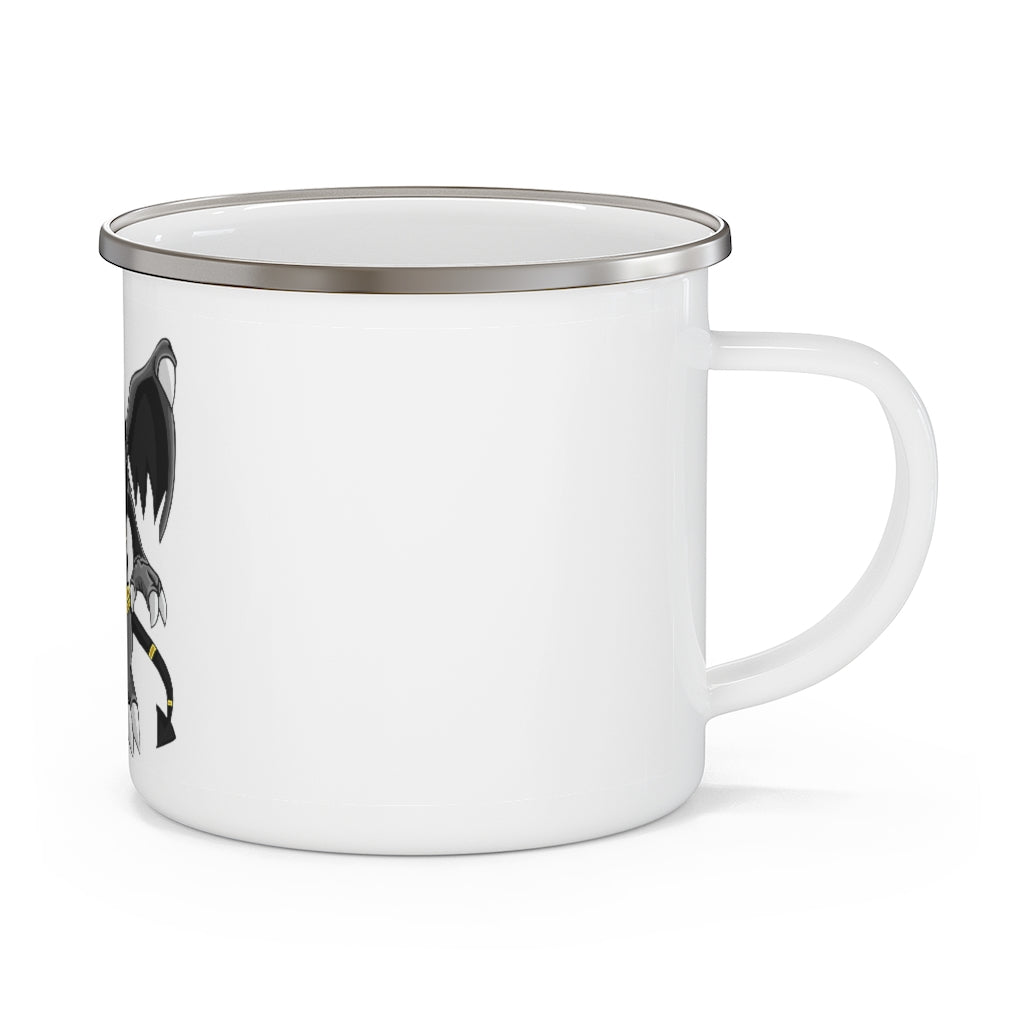 Argon Enamel Camping Mug with a stylish design, featuring a C-handle and a durable enamel finish, perfect for outdoor use.
