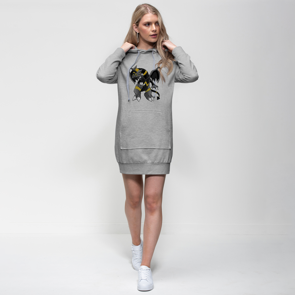 Argon Premium Adult Hoodie Dress featuring a relaxed fit, hood, and kangaroo pocket in a stylish design.