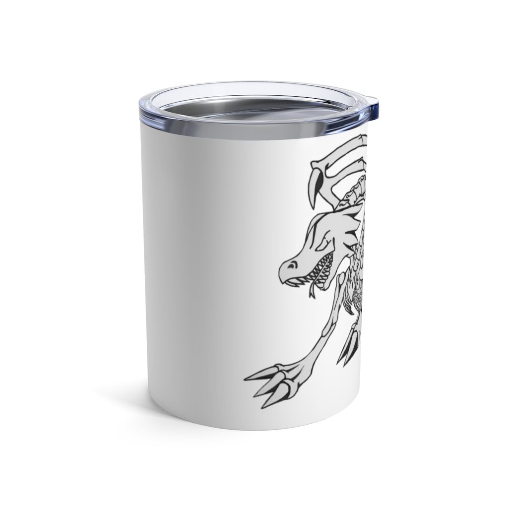 Argon Tumbler 10oz in stainless steel with a see-thru plastic lid, showcasing its sleek design and rounded corners.