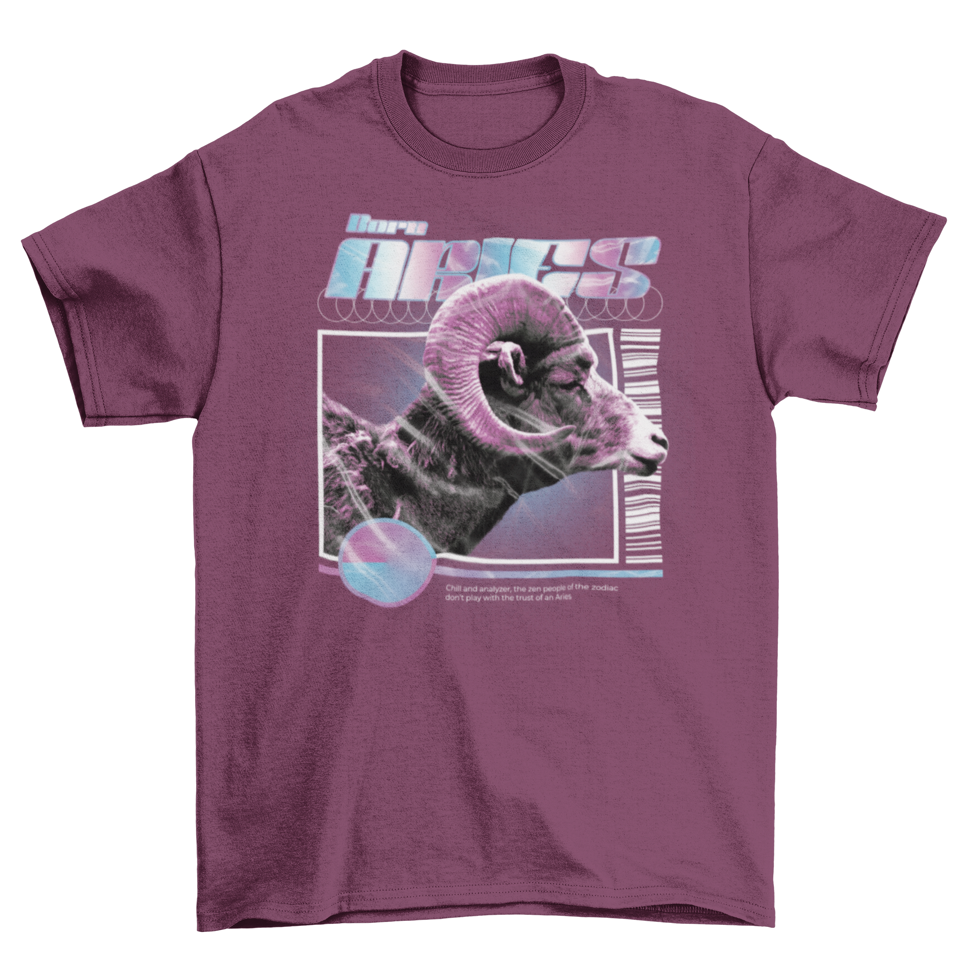 A stylish t-shirt featuring a goat design representing the Aries zodiac sign with the quote 'Born Taurus'.