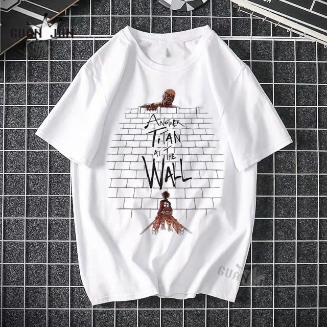 Black Attack On Titan T Shirt featuring a cartoon design, made from 100% cotton, suitable for casual wear.