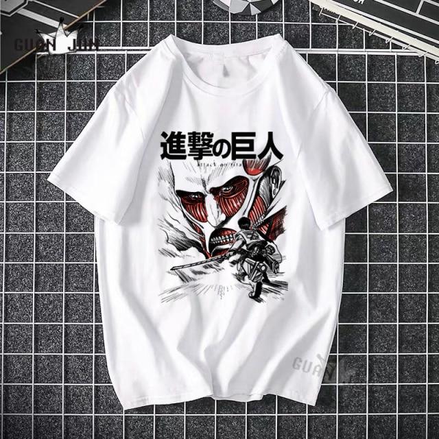 Black Attack On Titan T Shirt featuring a cartoon design, made from 100% cotton, suitable for casual wear.